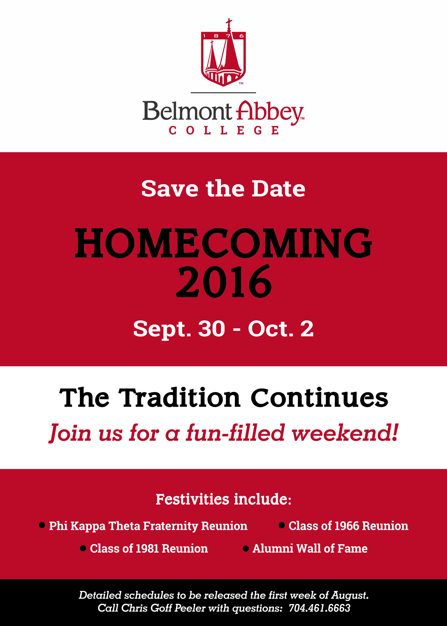 save the date belmont abbey college catholic save the date event flyer